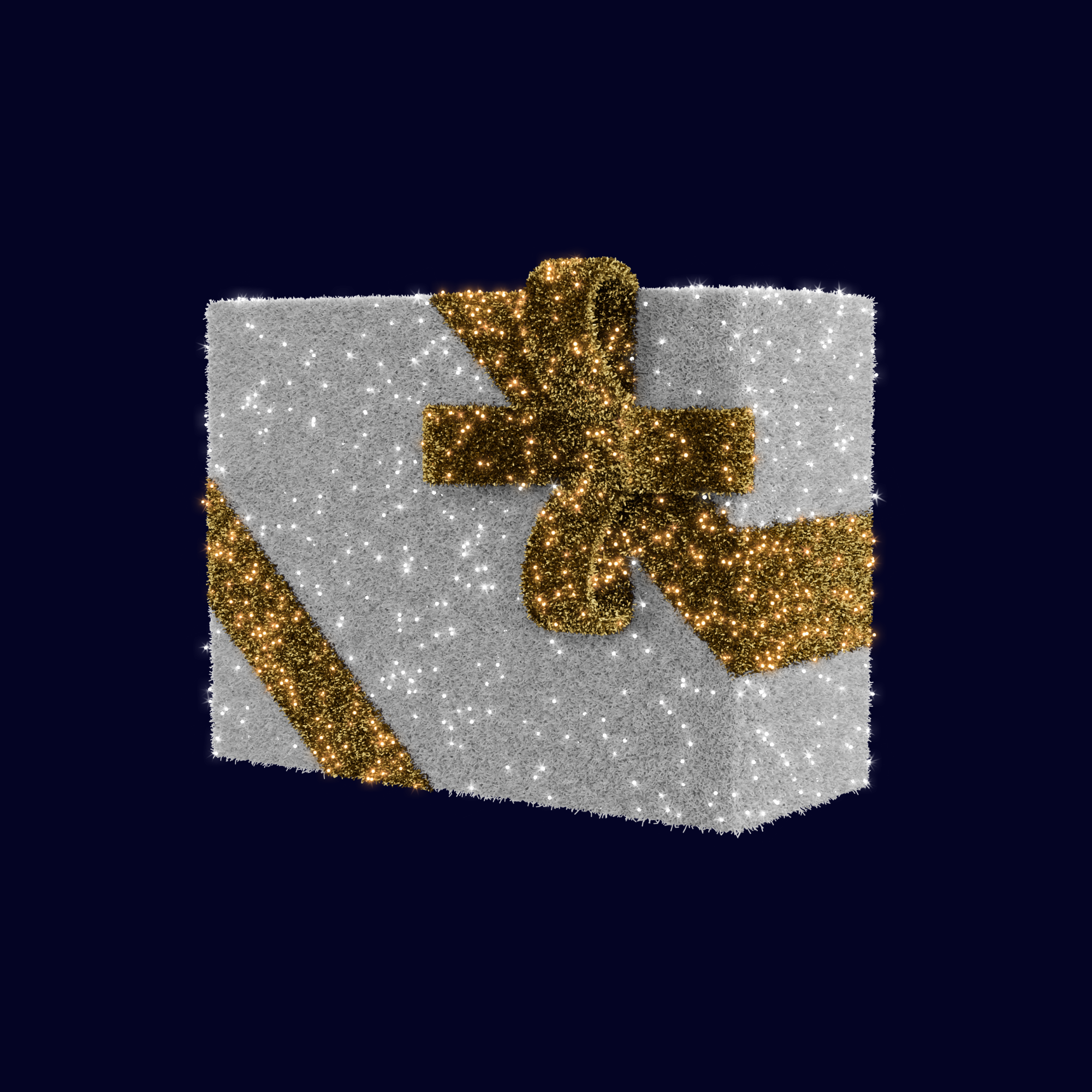 Décor de noël 3D Cadeau couché H1,5 x L2 x P0,8m